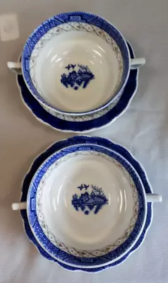 Buy 2 Royal Doulton Booths Real Old Willow Small Soup Tureen/dishes Seconds • 5£