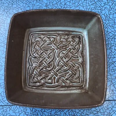 Buy Tyn Llan Wales Studio Pottery Celtic Knot Square Trinket Dish (t3) • 10£