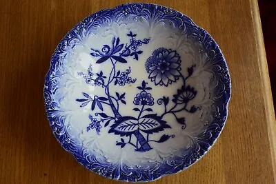 Buy Antique Meissen England Blue Onion Serving / Trifle Dish Crown Mark • 11£