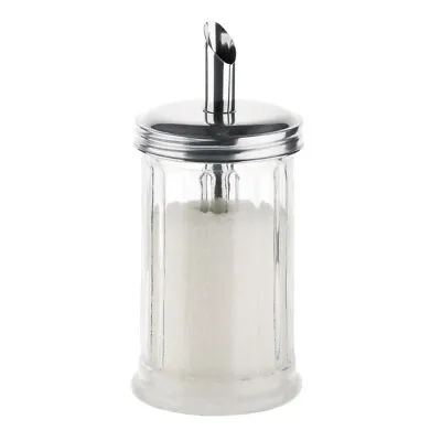 Buy Sugar Pourer Dispenser Spouted Clear Glass Shaker Stainless Steel Lid And Spout • 6.95£