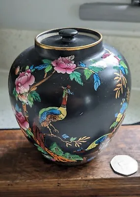 Buy Antique Crown Devon Fieldings, Asiatic Bird, 'Chelsea' Ginger Jar, Tobacco Pot  • 19.95£