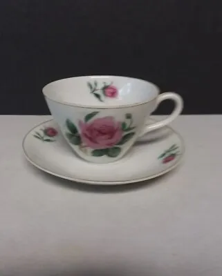 Buy Porcelain Cup & Saucer Pink Rose Theme Made In Japan • 14.87£