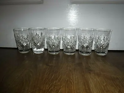 Buy Set Of Six Webb Corbett Crystal Cut Glass Whiskey Glasses Rolleston 1970 Signed • 39.99£