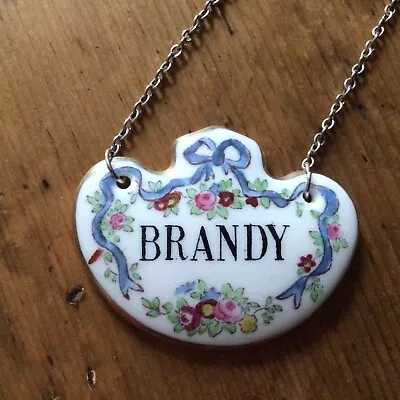 Buy Vintage BRANDY Fine China Decanter / Bottle Label By Royal Crown Staffordshire • 25£