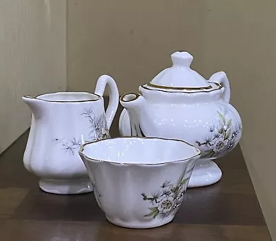 Buy Polly Anna Miniature Tea Set Bone China Made In England Flowers And Gold Details • 9.99£