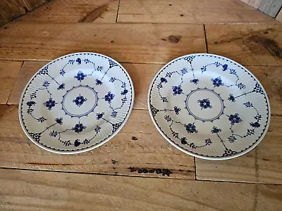 Buy Vintage Furnivals Denmark Blue Floral 7  Side Plate - Dinnerware Set Of 2 • 16.95£