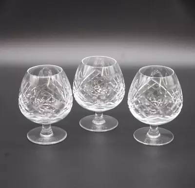Buy CRYSTAL GLASSES Set Of 3 Cut Glass Brandy Sniffer Cognac 5  Blown Vintage • 4.99£