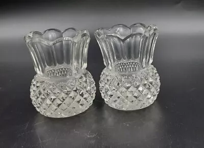 Buy Vintage Pair Of Cut Crystal Posy Vases, Thistle Shapes 2.5  High • 6£