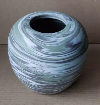 Buy Wedgwood Green Marbled Jasperware Heavy Large Vase • 175£