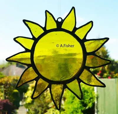 Buy Stained Glass Sun - Yellow - Suncatcher - Handmade - 12cms (4.75ins) NEW • 9.75£