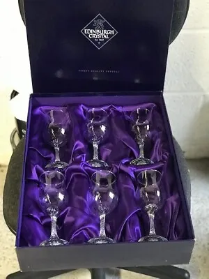 Buy Edinburgh Crystal Wine Glasses Set Of 6 Boxed. Never Used. Excellent Condition. • 75£