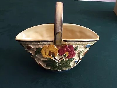 Buy Vintage H.J Wood England Indian Tree Hand Painted Floral Ceramic Basket • 6.99£
