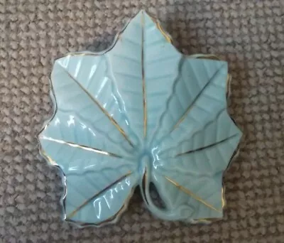 Buy Wall Pocket  Vase Maple Leaf Design 22ct Gold On Green 60's • 9£