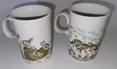 Buy Two Dunoon Ceramics Pottery Mugs Scotland Rabbits & Otters Weasels Stoats • 11.99£