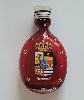 Buy C.1850 Landgraviate Of Hesse-Homberg Coat Of Arms Enamelled Crackle Glass Flask • 450£