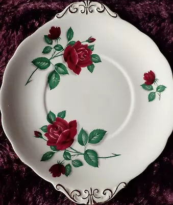 Buy Royal Standard  Red Velvet  Vintage China Eared Serving Plate • 8.99£