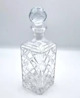 Buy Vintage Decanter Crystal Cut Glass Square Decanter With Stopper • 18£