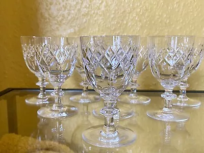 Buy Seven Beautiful Stourbridge Cut Crystal Glasses • 20£