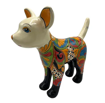 Buy Talavera Chihuahua Dog Colorful Statue Mexico Pottery Figurine Hand Painted • 66.38£