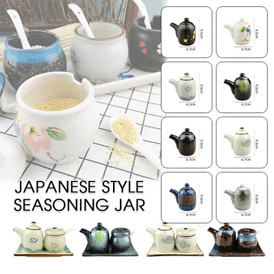 Buy 1x Japanese Ceramic Oil Vinegar Dispenser Bottle Condiment Jar Container Pot Set • 28.91£