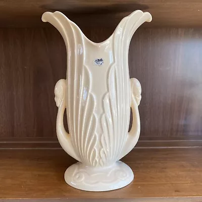 Buy Vintage Beswick 1185 English Art Deco Pottery Beige Double Swan Vase Retro • 57.62£
