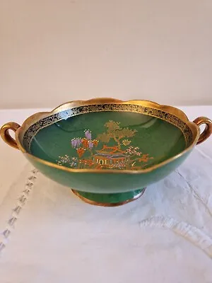 Buy Carlton Ware Vert Royale Mikado Two Handled Bowl In Lovely Condition With Pagoda • 14.50£