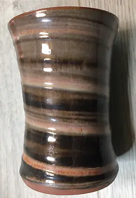 Buy WOLD Hand Thrown Studio Pottery Glaze Vase Pot Utensil Holder Stamped 14cm Tall • 13£
