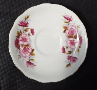 Buy Queen Anne Bone China Saucer, Pink Flowers - 13cm • 5.85£