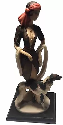 Buy Lady Woman Dog Borzoi Wolfhound Figure Art Deco ARMANI Style. Russian Flapper￼ • 56.11£