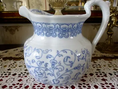 Buy Antique Beautiful Cauldon England Blue And White Pitcher 7,5 In • 43£