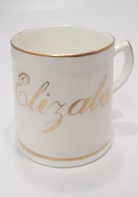 Buy Vintage/Rare. Royal Doulton China Mug - 'Elizabeth' Written In Gold On White Chi • 35£