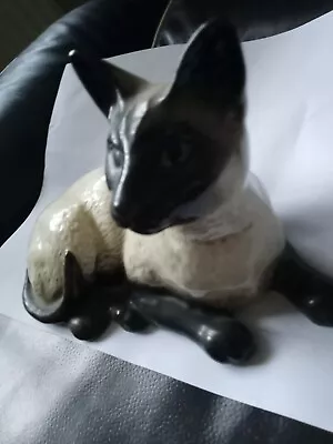 Buy Vtg BESWICK 1559 SIAMESE CAT Ceramic Glossy Finish Animal Ornament -M23 • 5£