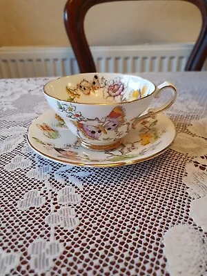 Buy Stanley Bone China Cup And Saucer Vintage, Butterfly Pattern • 25£