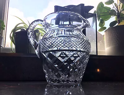 Buy Vintage Large Crystal Glass Pitcher Water Jug With Cut Pattern Heavy Quality • 39.95£