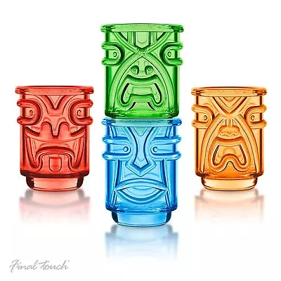 Buy Final Touch TIKI SHOT GLASSES Hawaiian Themed For Cocktail Luau Parties Set Of 4 • 18.99£