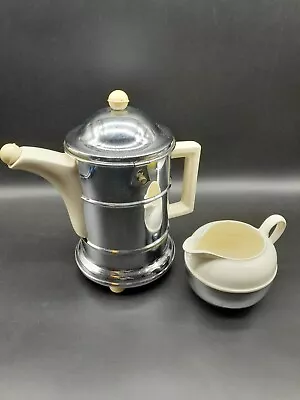 Buy Kosy Kraft Vintage Coffee Pot With Chrome Casing - Ellgreave Pottery 20 Cm • 29.99£