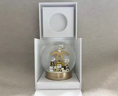 Buy Authentic CHANEL Glass Snow Globe Snow Dome 2023 Novelty Champagne Gold Used F/S • 196.87£
