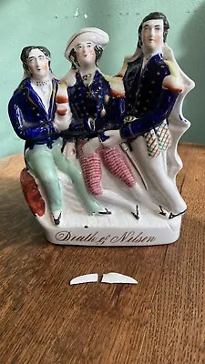 Buy Rare Staffordshire “Death Of Nelson” - Broken And Fractured Rear Panel • 39.99£