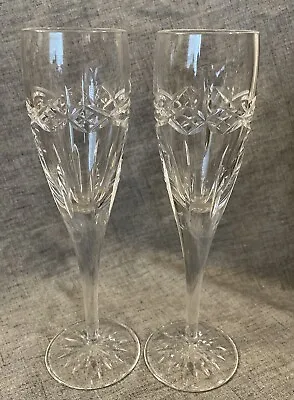 Buy Waterford Crystal Flutes Dolmen Pair Mint Condition Vintage HTF • 142.24£