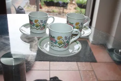 Buy Vintage Set Of Three Royal Albert Summer Solitude Cups And Saucers • 6£