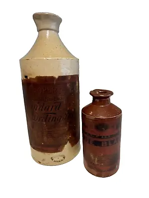 Buy Antique Stoneware Ink Bottles With Labels Including Doulton Lambeth Example • 55£