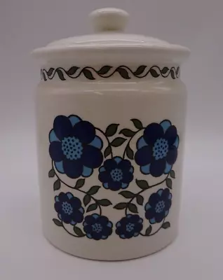 Buy Vintage Taunton Vale Storage Jar Blue Daisy Flower Ceramic 1970s 14cm High #15 • 10£
