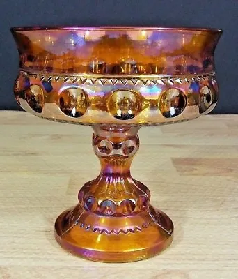Buy Indiana Kings Crown Thumbprint Wedding Bowl Iridescent Gold Carnival Glass • 21.69£