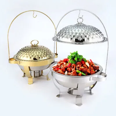 Buy 6 Litre Stainless Steel Buffet Server Round Chafing Dish Food Warmer Hot Plate • 65.99£