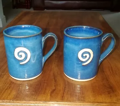 Buy 2 X Jack O'Patsy Studio Pottery Blue Mugs • 19.99£