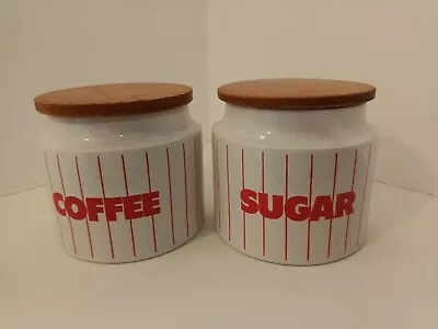 Buy Hornsea Red Stripe Coffee And Sugar Storage Jars - Small  • 12£