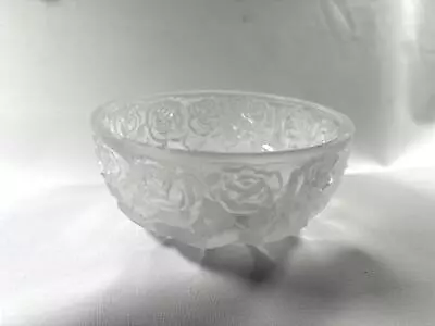 Buy Vintage Frosted Crystal Rose Pattern Bowl William Adams • 18.22£