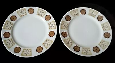 Buy  Royal Vale Ridgway Brown 8216 Flower Pattern Side Plates X2 (6 Avail) C1962+  • 10.99£