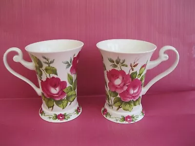 Buy Roy Kirkham Victoria Roses Fine Bone China Coffee Mug Tea Cup 1996 Pair • 12.25£