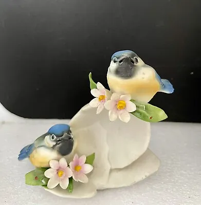 Buy Capodimonte Italy Figurine.  Blue Birds Sitting On Egg Shells With Flowers RARE • 9.99£